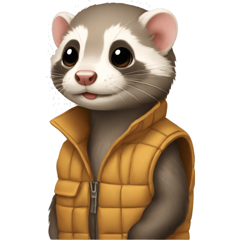 Ferret with sleeveless jacket emoji