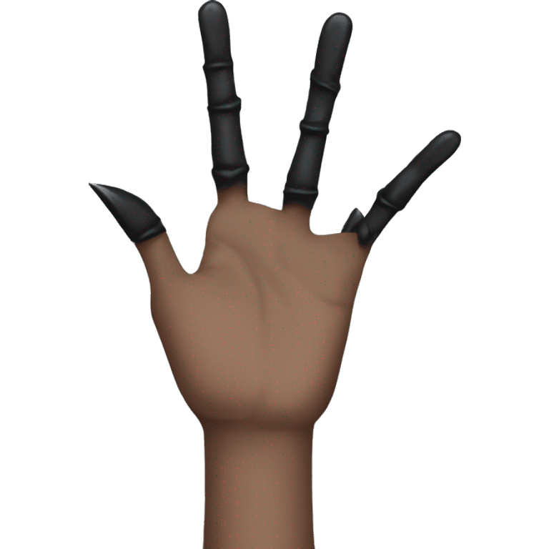 black hand with nails emoji