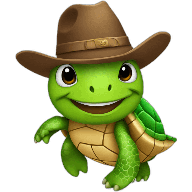 volleyball turtle with cowboy hat emoji