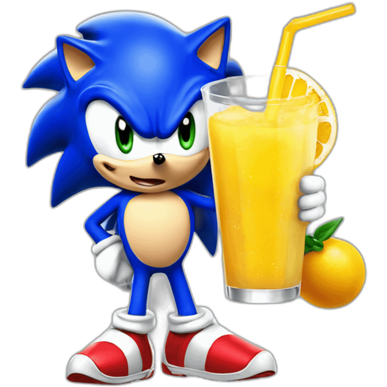 Sonic the hedgehog drink a juice emoji