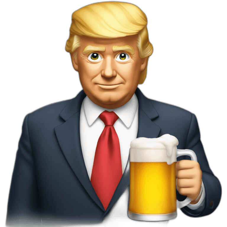 Trump qui boit une bière emoji