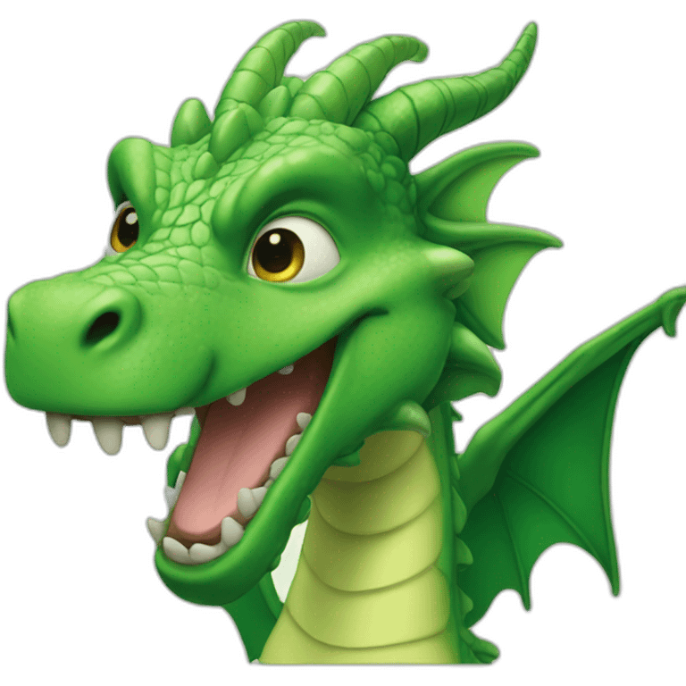 The green dragon smiles emoji