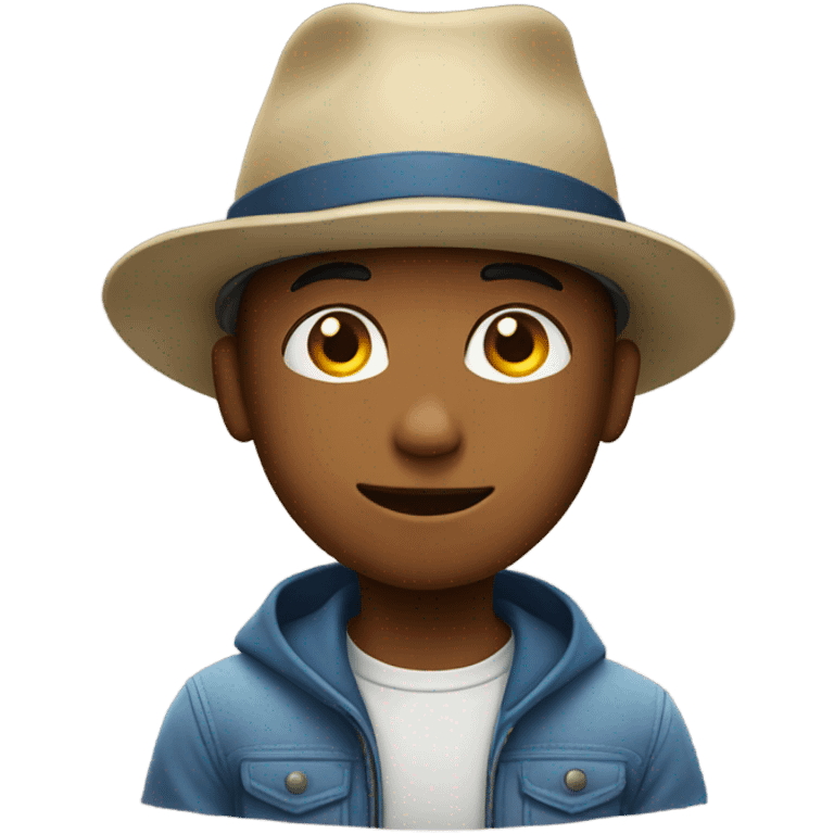 boy in hat indoors emoji