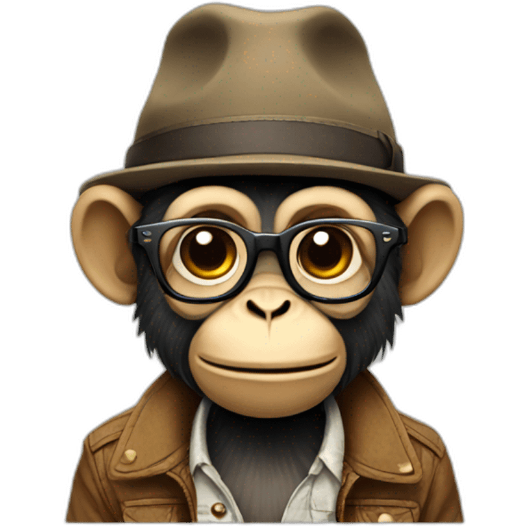 Hipster monkey emoji