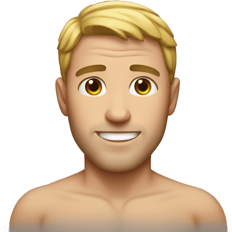 White man who looks cute shirtless emoji