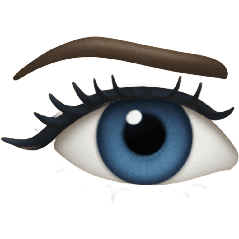 realistic dark blue eye with eyelid and eyelashes emoji