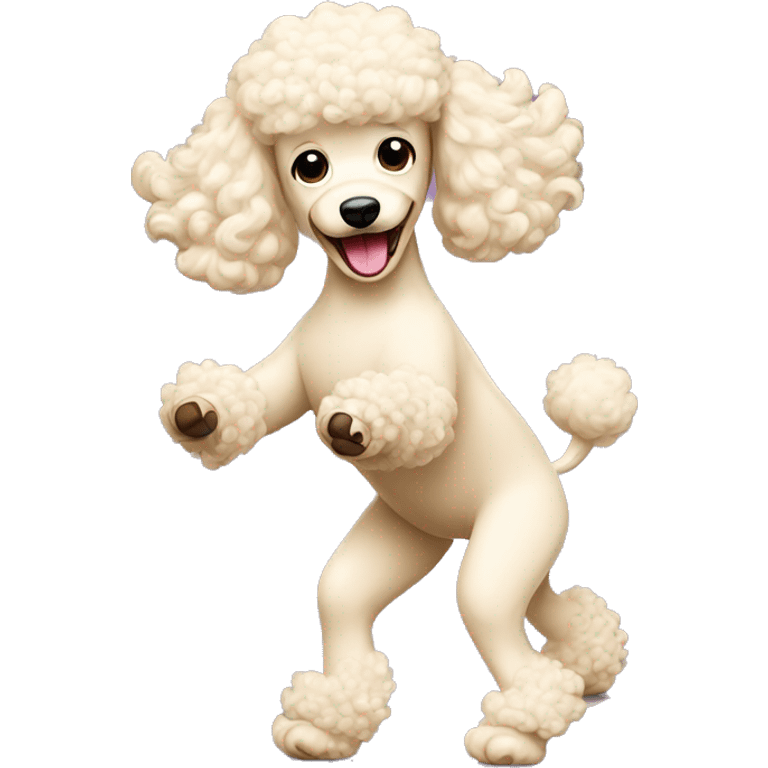 Cream poodle dancing emoji