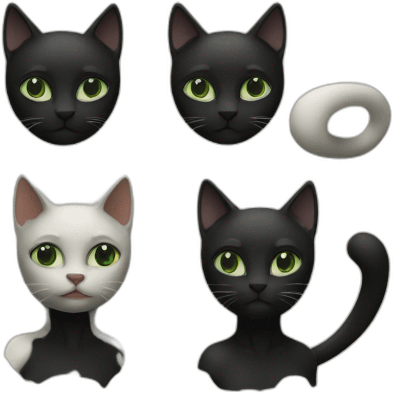 Chat noir et blanc emoji