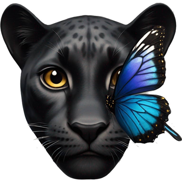 Black panther and butterfly emoji