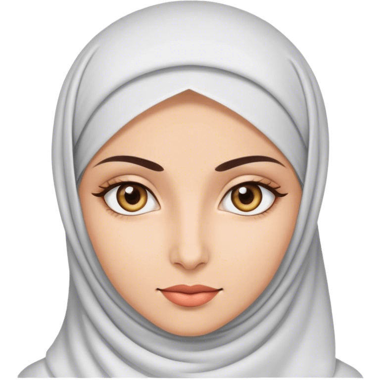 Fair skin Muslim woman clear eyes emoji