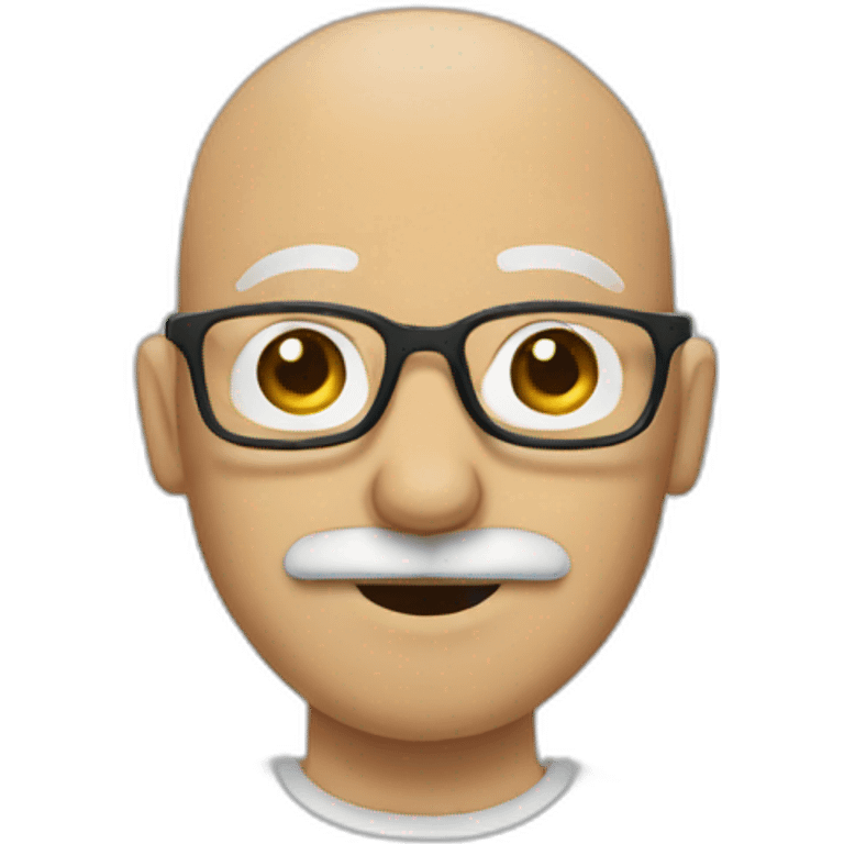 Bald man with glasses and mustach emoji