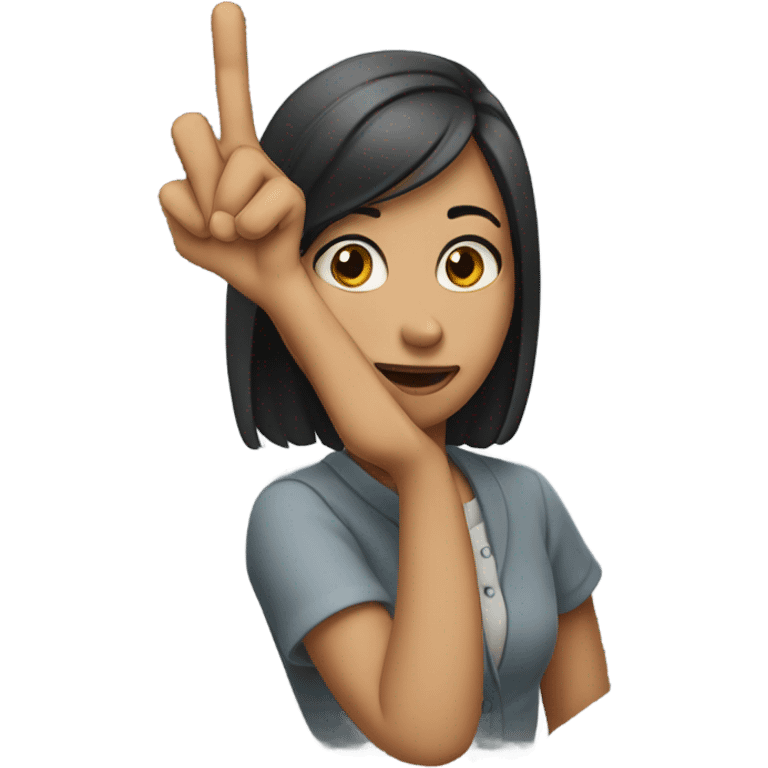 A girl flipping someone off emoji