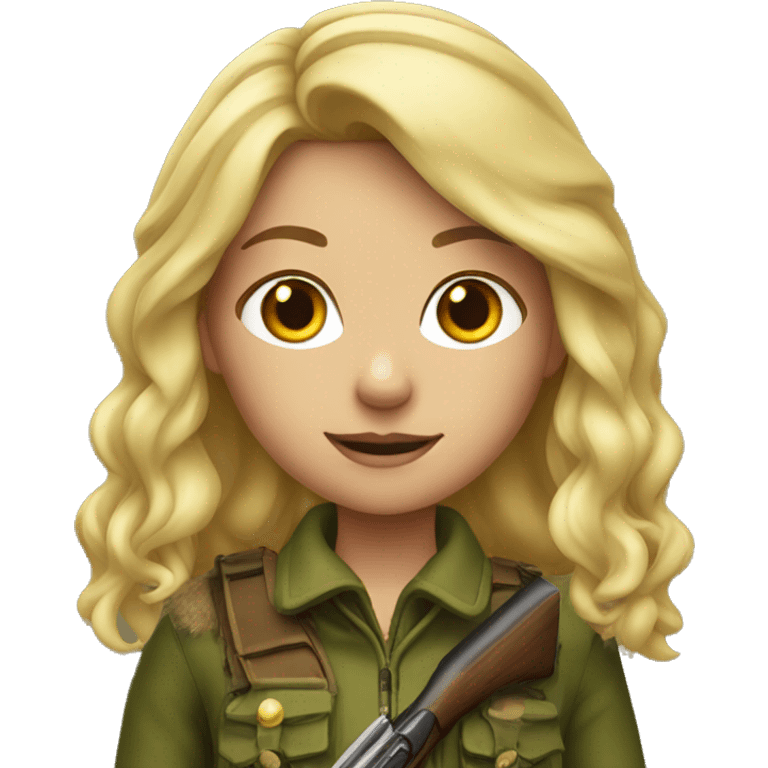 Blonde girl in hunting outfit emoji