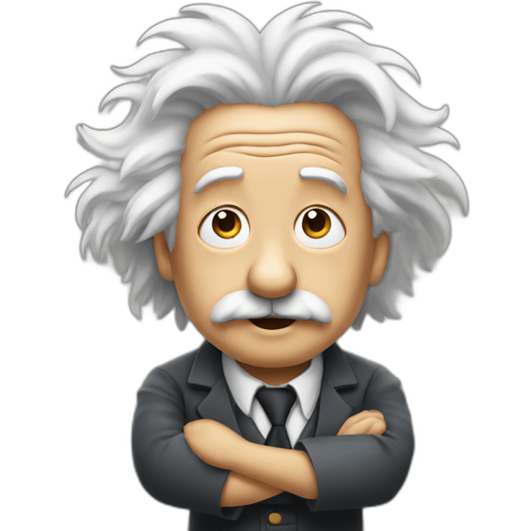 einstein shrugging with arms up in the air emoji