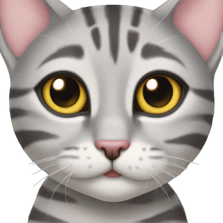 Silver tabby cats heartshaped eyes emoji