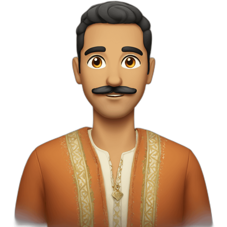 handsome moroccan with a moustache emoji