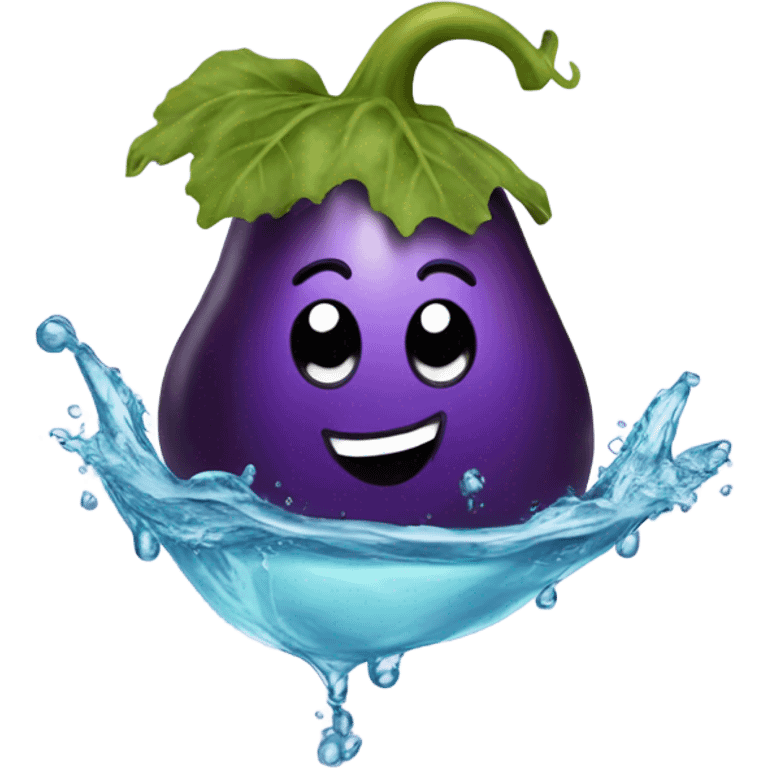 Eggplant in water emoji