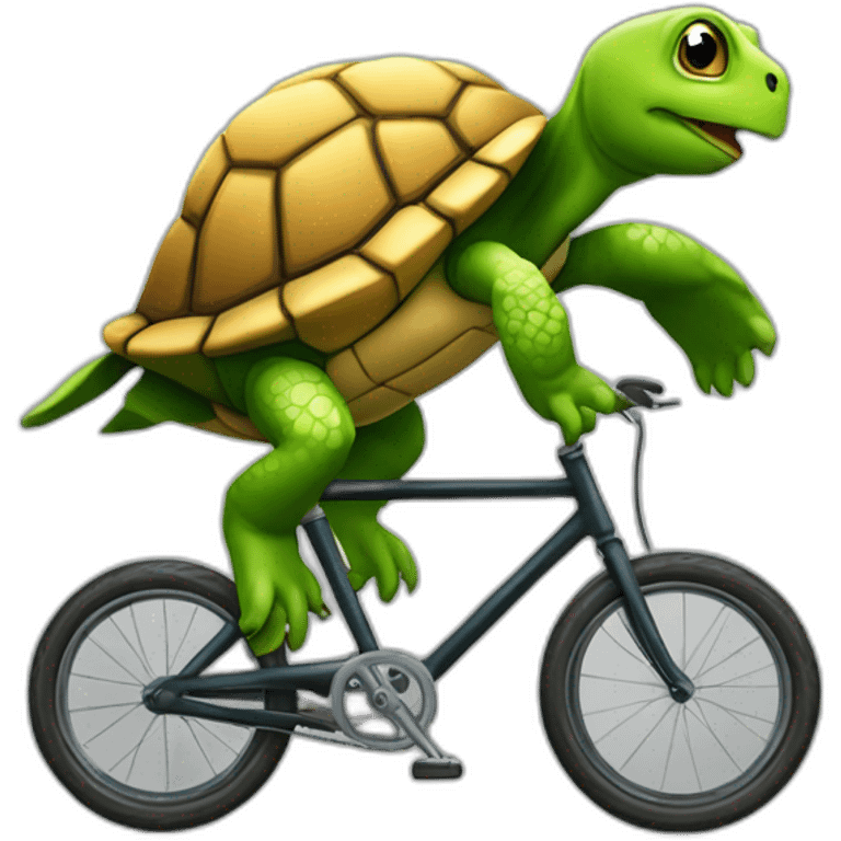 Tortue sur un vélo emoji