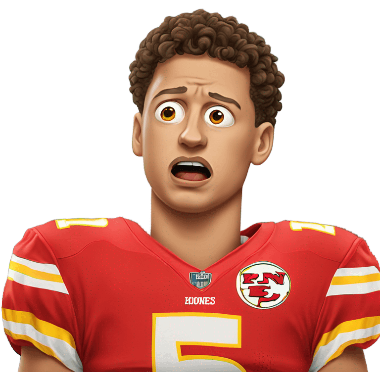 Patrick Mahomes crying to a referee  emoji