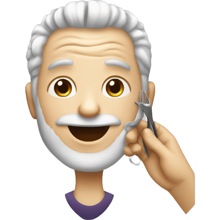 old man hairdresser a kid emoji