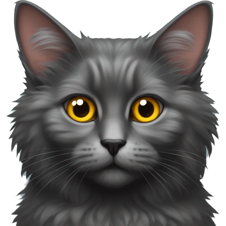 Gato angora negro con ojos amarillos emoji