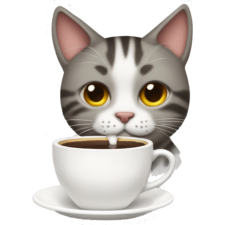 cat drinking coffee emoji