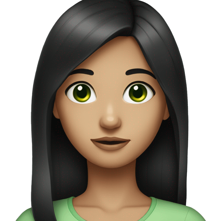 Black-haired girl with green eyes emoji