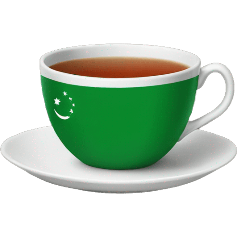 Turkmenistan flag tea emoji