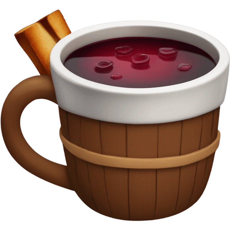 Mulled wine in a craft cup emoji