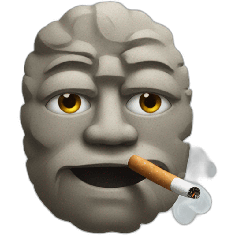 Stone Face doing Smoking  emoji