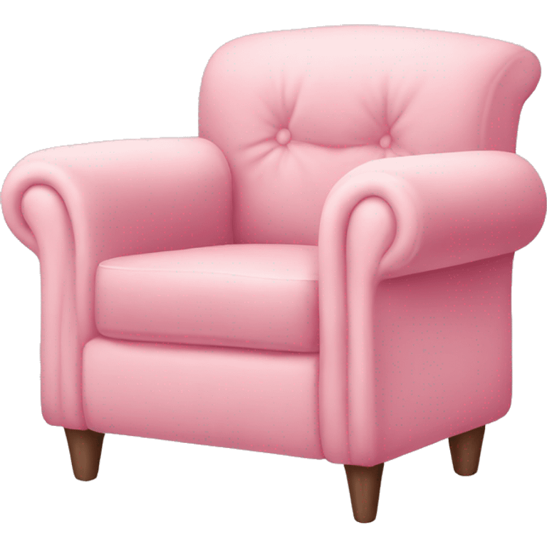 realistic pastel pink armchair with blanket emoji