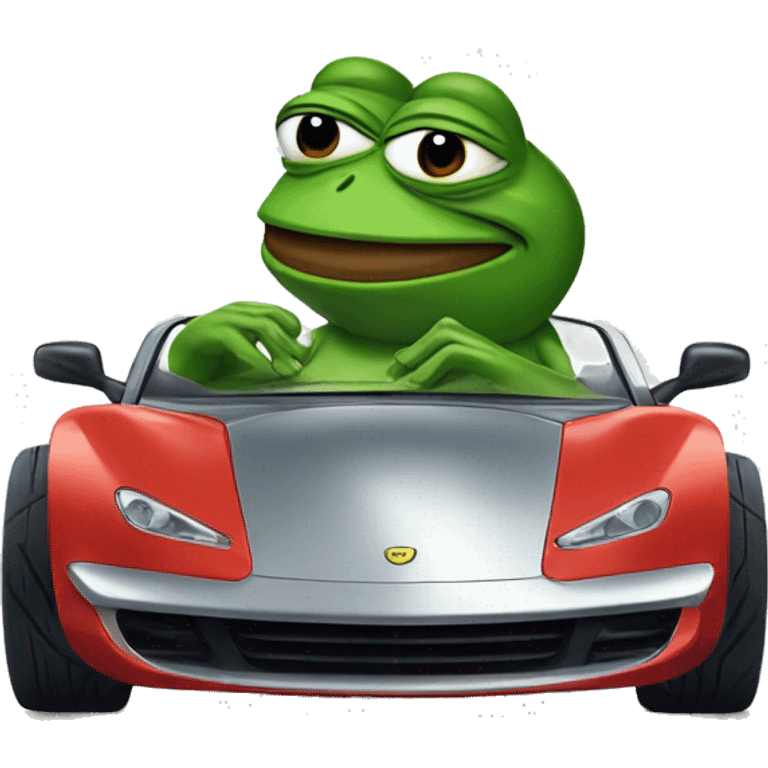 pepe the frog in a sports car emoji