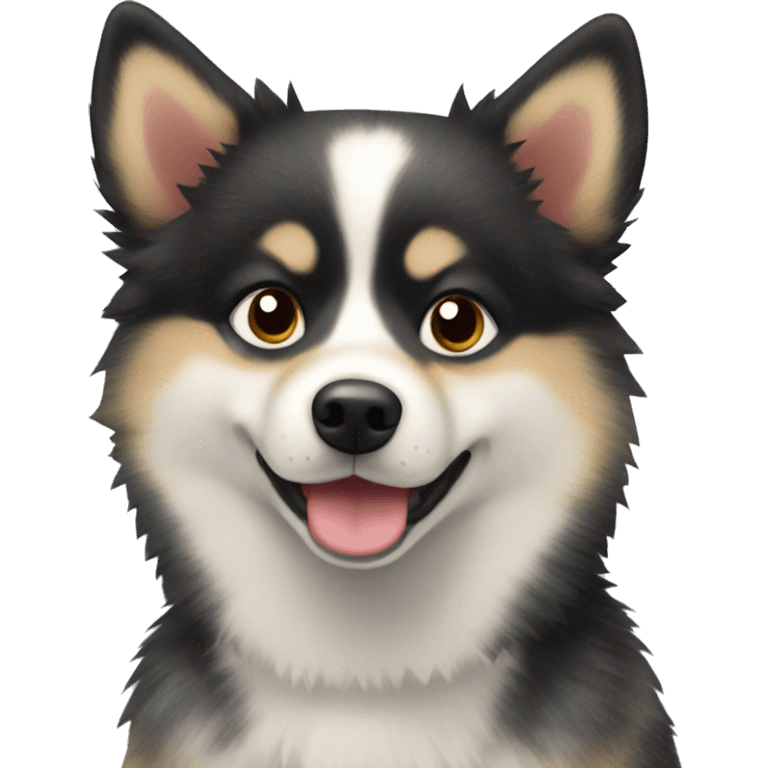 Speckled pomsky emoji