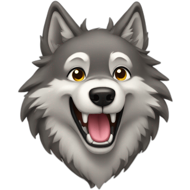 Wolf happy emoji