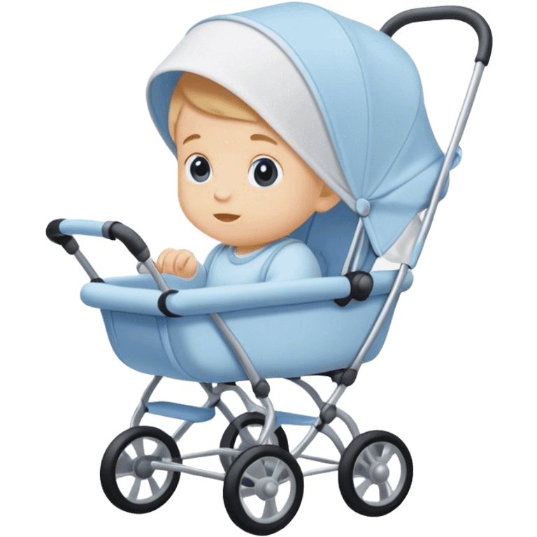 Baby boy stroller emoji