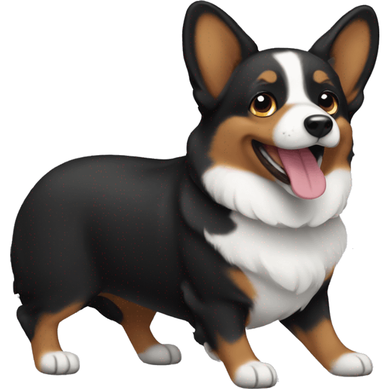 Black corgi dog emoji