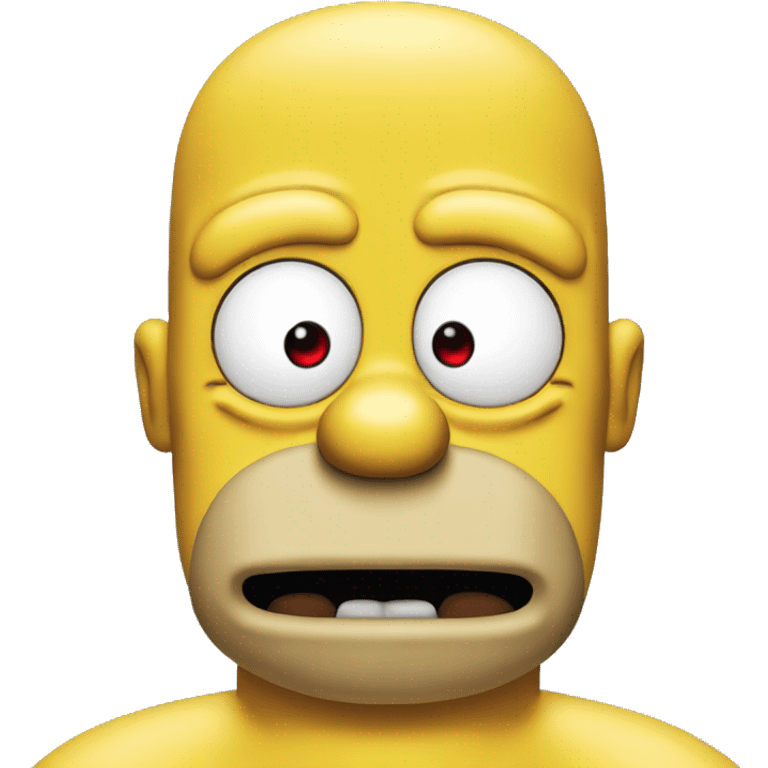 Homer Simpson with red and black eyes emoji