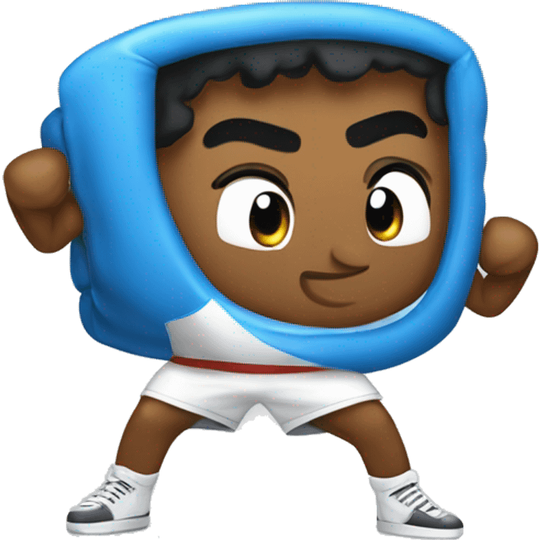 Boxeo celeste y blanco  emoji