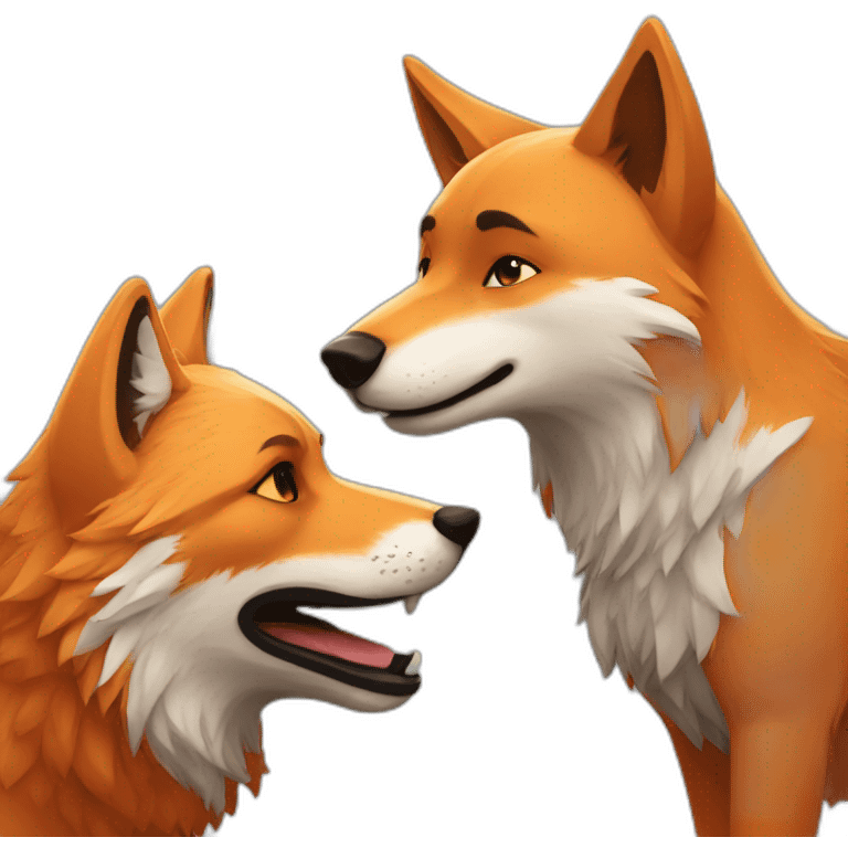 Fox and Wolf are Friends emoji