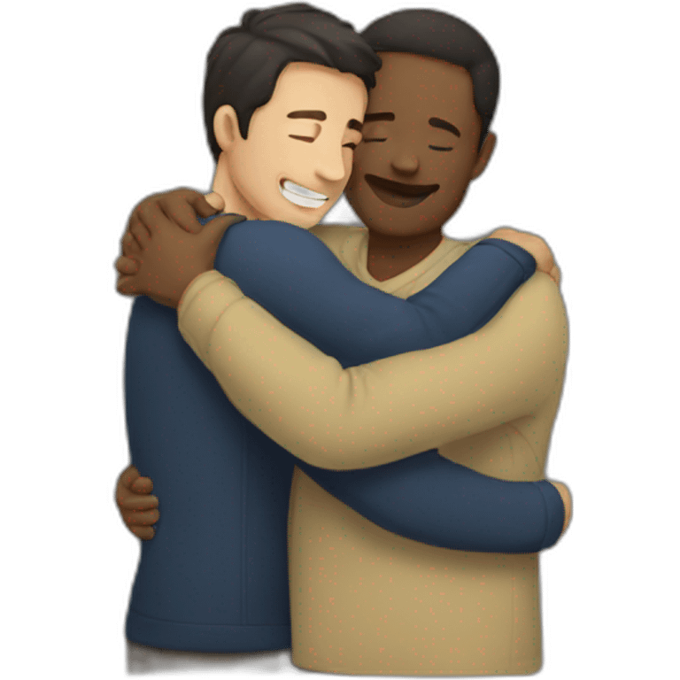 Two men hugging emoji