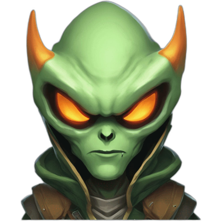 alien demon hunter scifi roguelike rpg style inspired by slay the spire digital art emoji