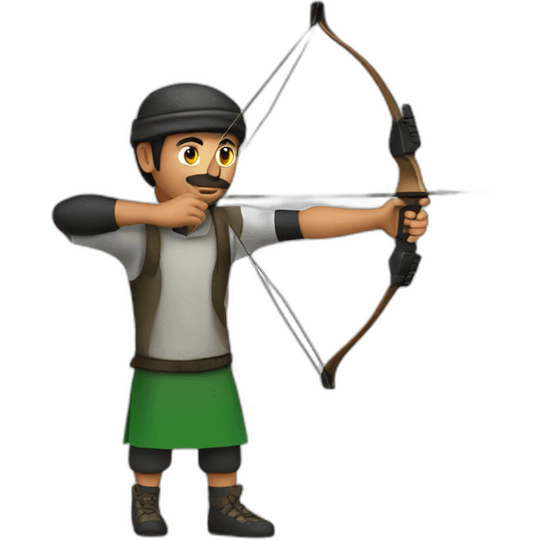 palestinian guy doing archery emoji