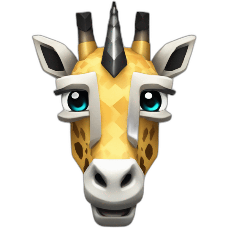 Minecraft Black Jiraffe Head With Diamond Unicorn Horn and Lazer Eyes emoji