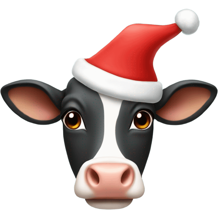 Moo deng wearing a Santa hat emoji