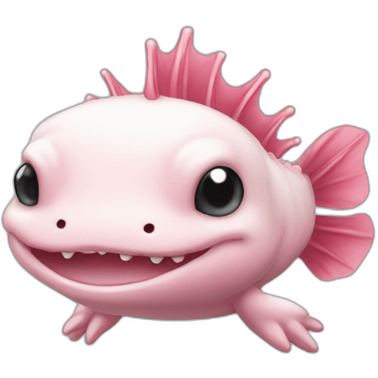 Axolotl chibi cartoon emoji