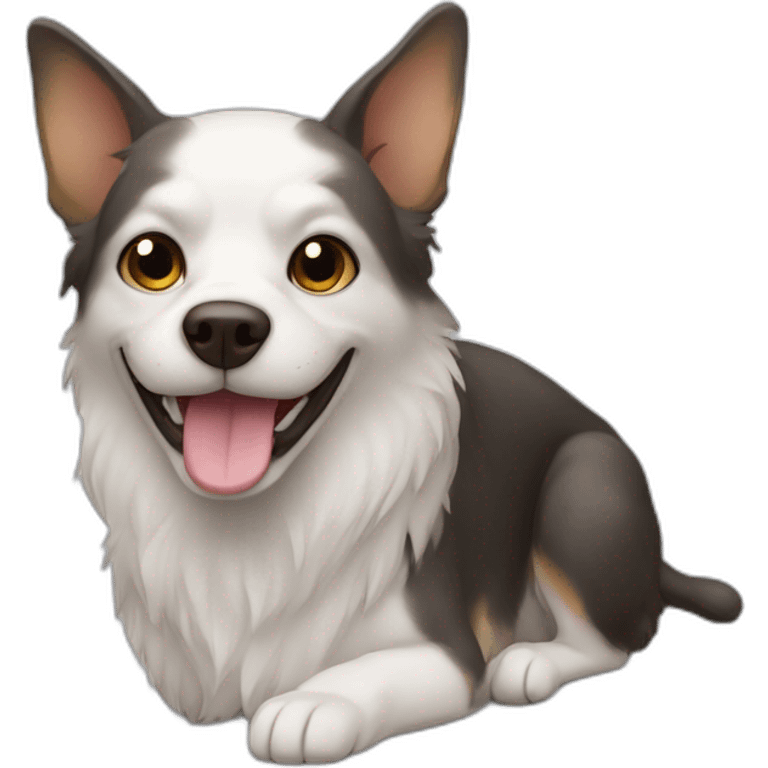 Chat sur chien avec souris emoji