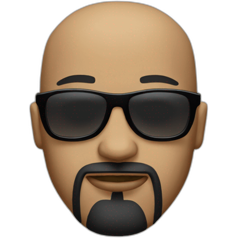 Bald headed gangster with sunglasses and a goatee emoji