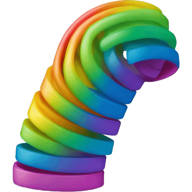 rainbow coloured plastic slinky emoji