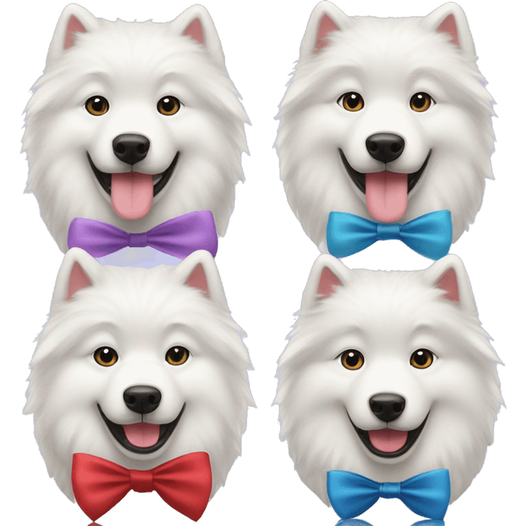 Samoyed with tie and Samoyed with ribbon  emoji