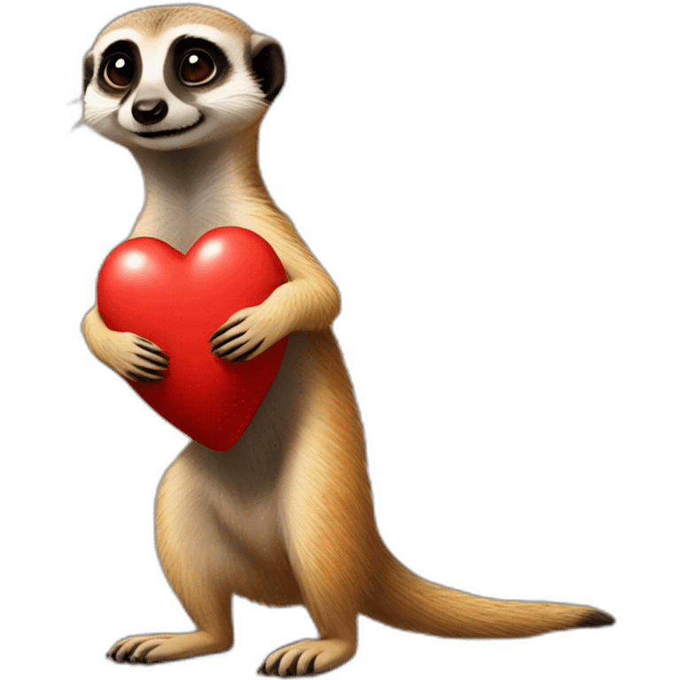 Meerkat hold a heart emoji